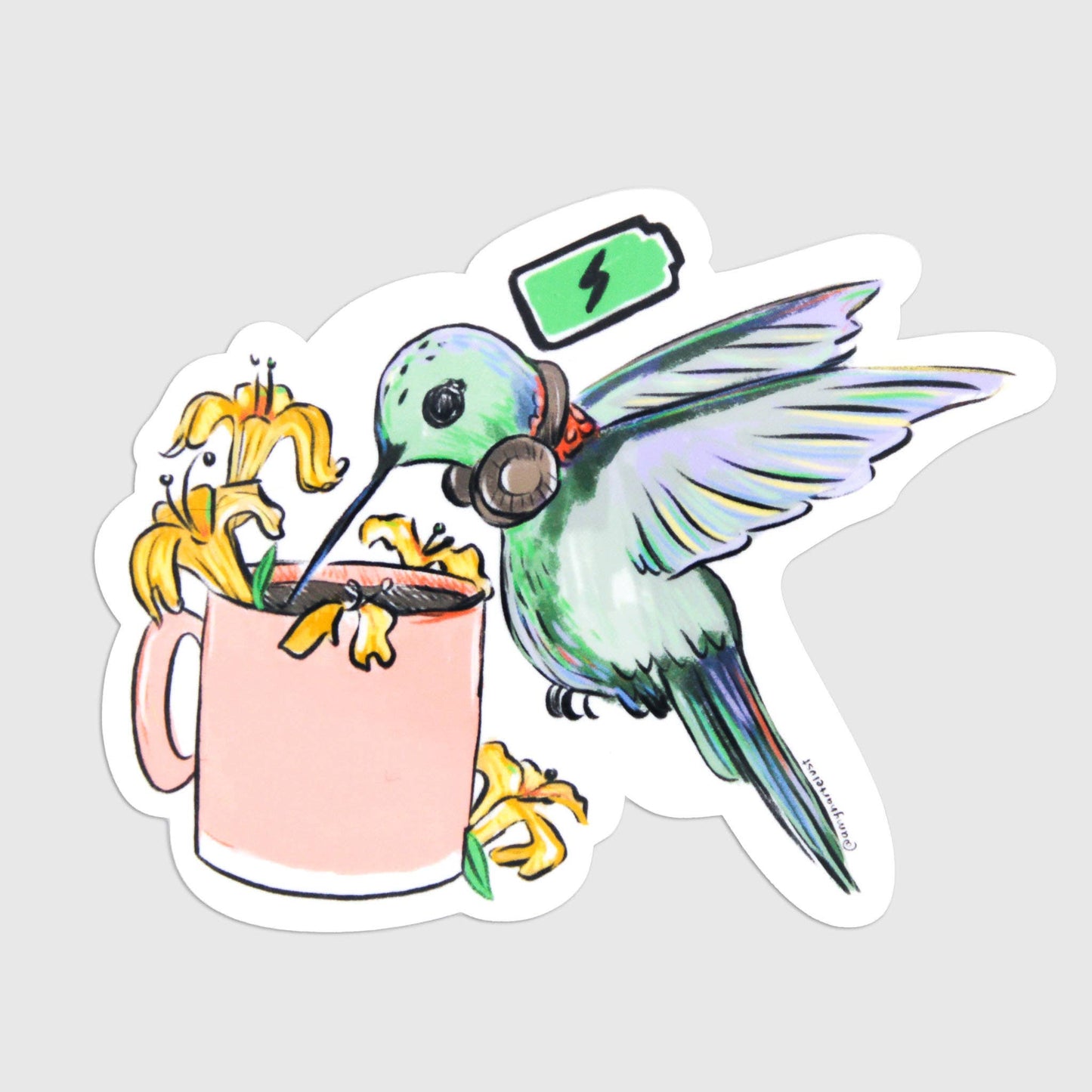 Amy Hartelust Art and Illustration - Recharge Vinyl Sticker