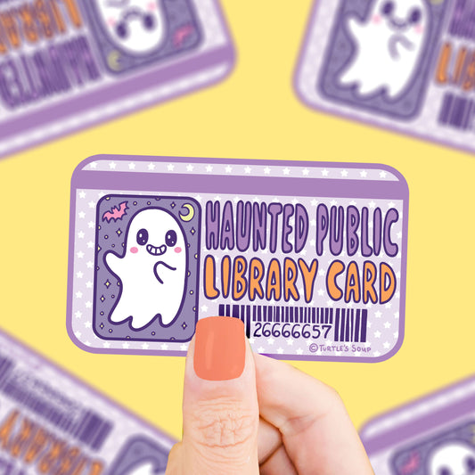 Turtle's Soup - Haunted Public Library Ghost Card Vinyl Sticker