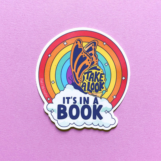 Pixel & Ink Creative - It's In A Book Rainbow Reading Sticker | Pop Culture Gifts