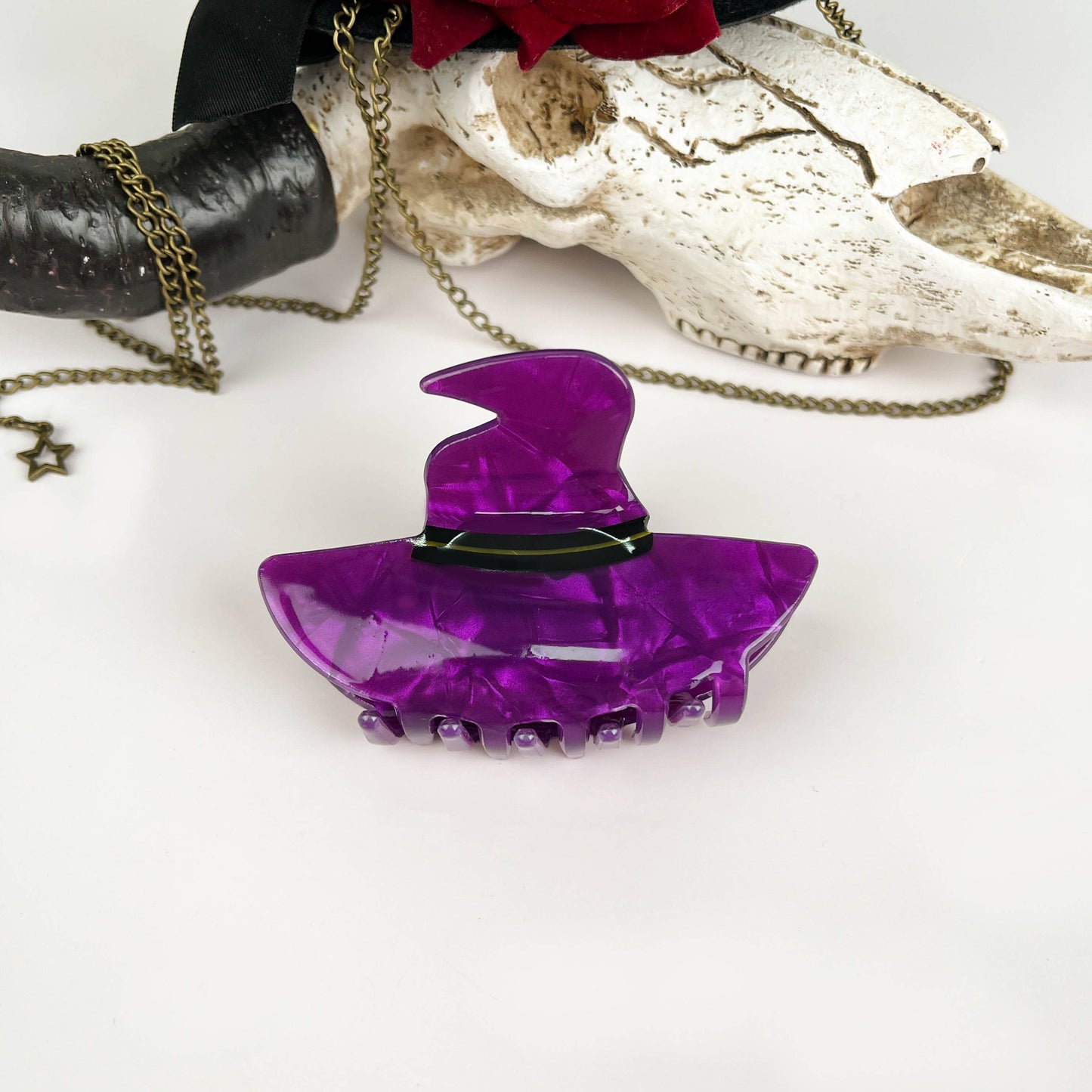 mildstyles - Magician witch hat hair clip: Purple