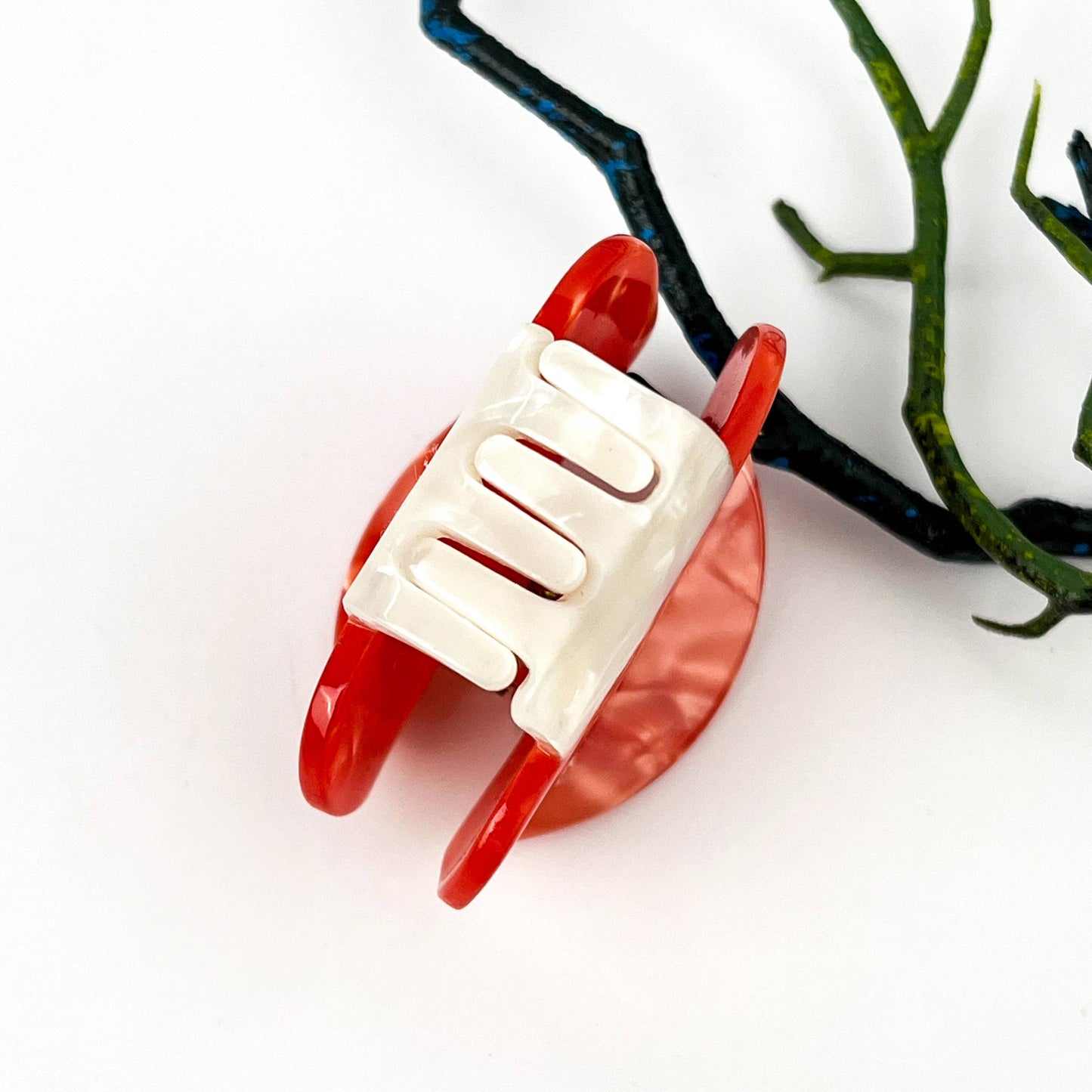 mildstyles - Mushroom Plant Acetate Hair Claw Clip: Red