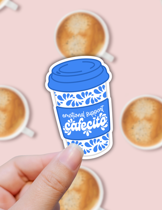 Lalatina Shop - Cafecito sticker,cute hispanic latina vinyl sticker,spanish