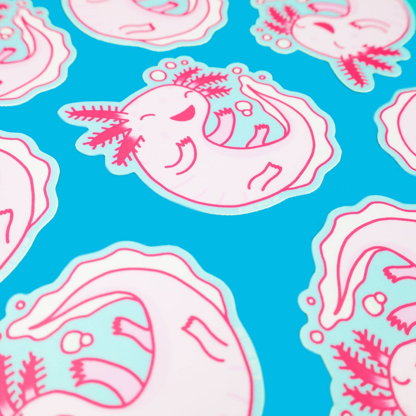 Turtle's Soup - Axolotl Pink Amphibian Cute Animal Vinyl Sticker