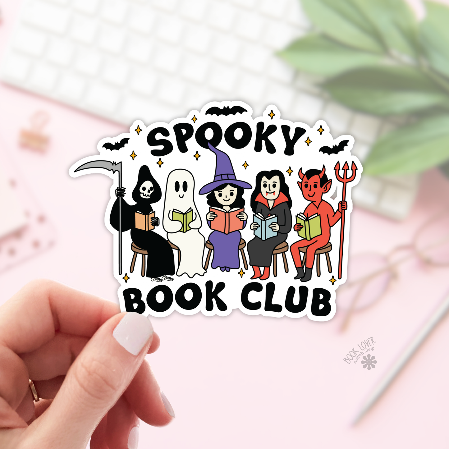 Book Lover Merch Shop - Spooky Book Club Stickers / Bookish Stickers / Book Lover: Matte Stickers 3''