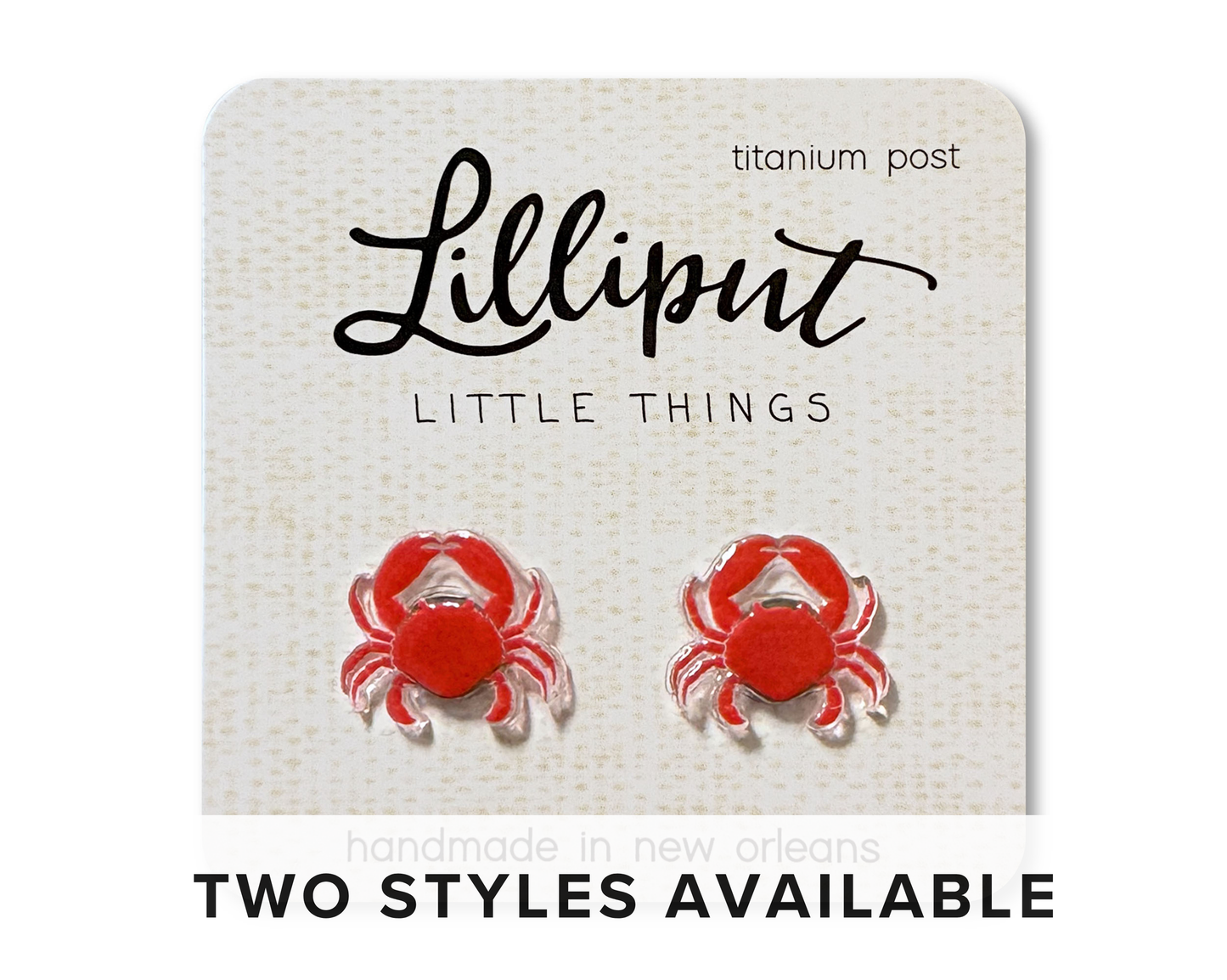 Lilliput Little Things - Crab Earrings // Blue Crab Earrings // Red Crab Earrings: Red / Large Claw