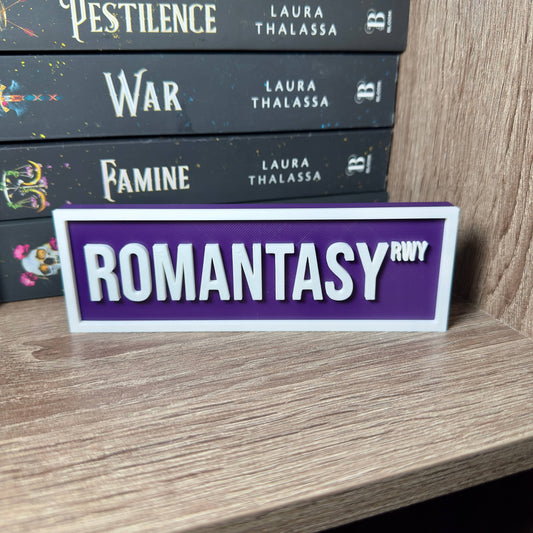 The Crafted Nook - Romantasy Street Sign | Bookshelf Decor: Purple