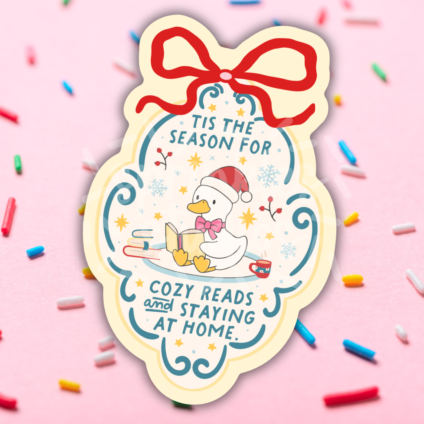 Sprinkles Studios - Tis The Season For Cozy Reads Vinyl Sticker