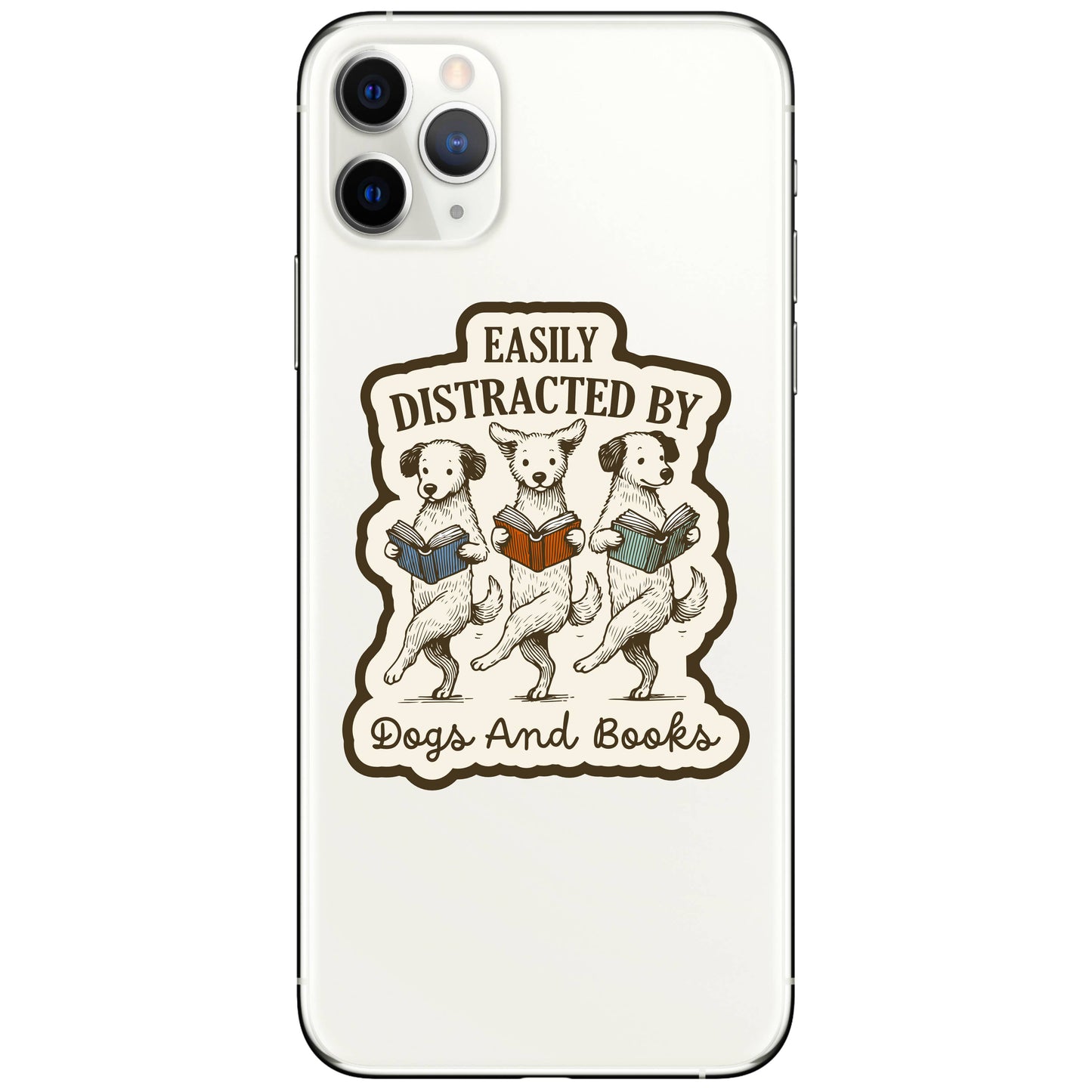 Juju and Moxie - Funny Cute Dog Puppy Book Reading High Quality Vinyl Sticker