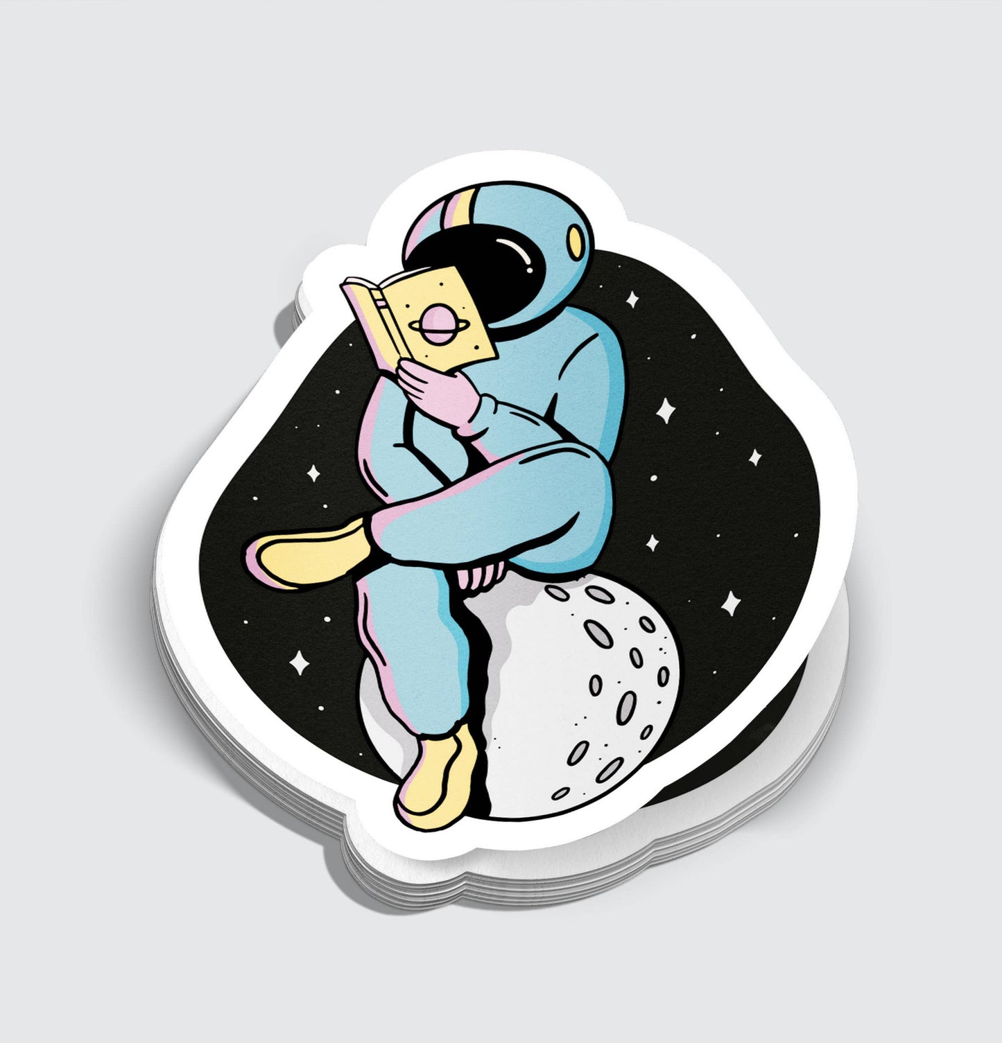 Mimic Gaming Co - Astronaut Reading While on Moon Sticker - 3"