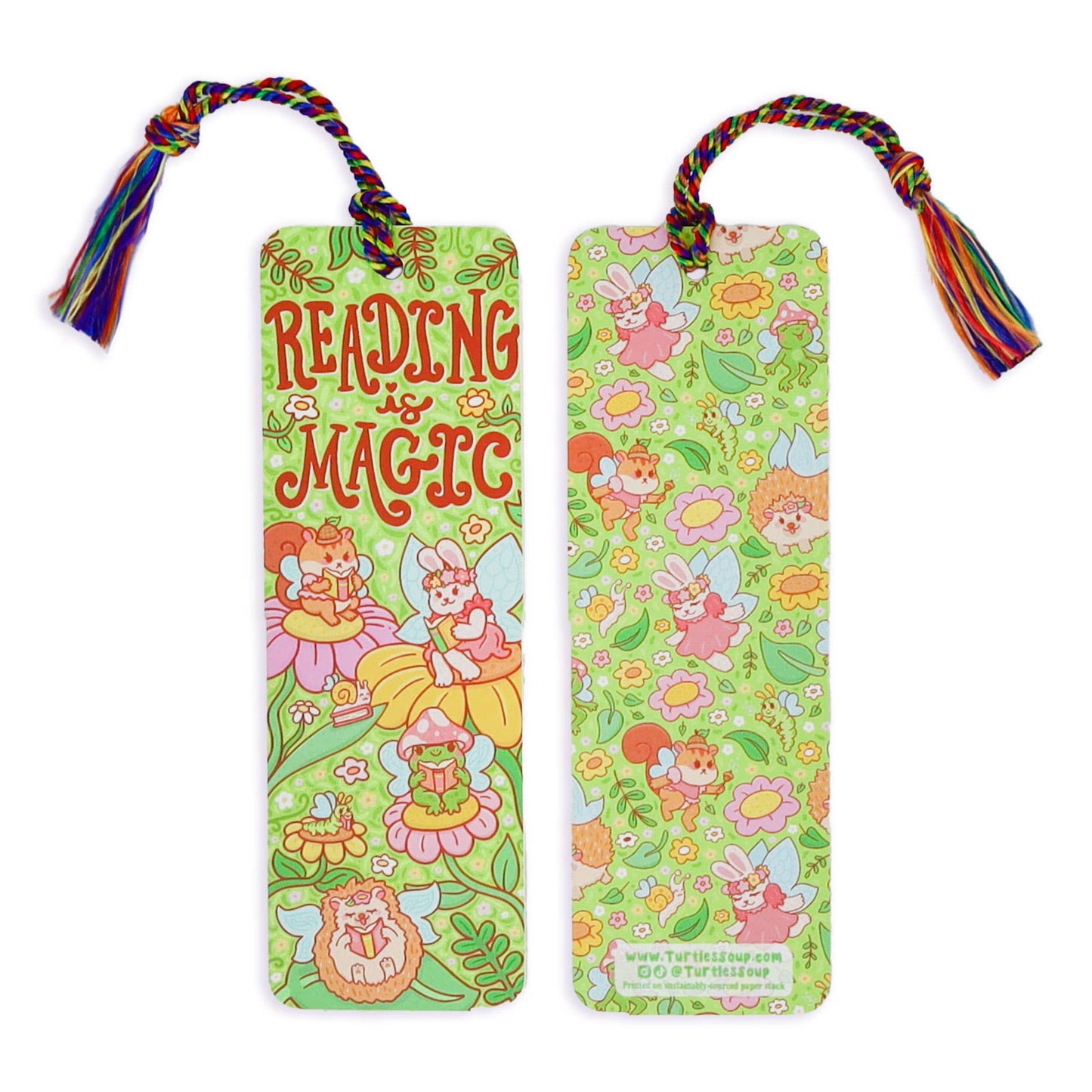 Turtle's Soup - Reading Is Magic Fairy Reader Gift Bookmark with Tassel