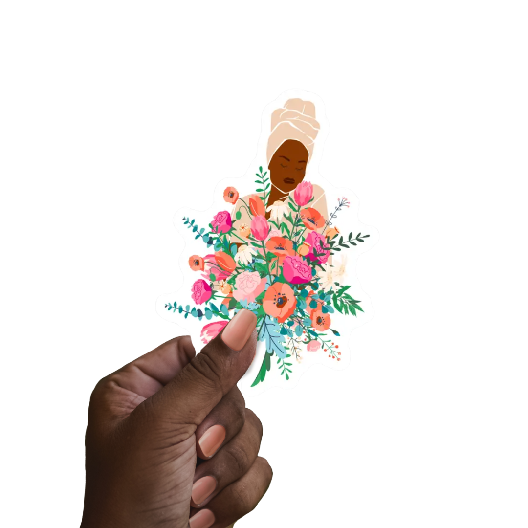 CheerNotes - Bloom | Black Woman | Abundance Stickers | Flowers