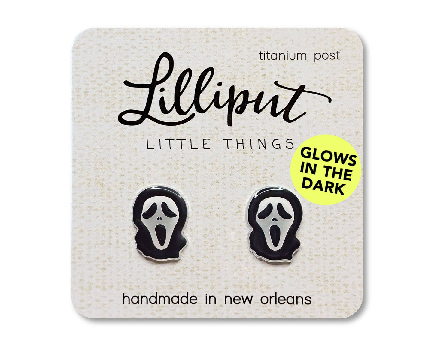 Lilliput Little Things - Scary Mask Earrings - GLOW IN THE DARK / Halloween Earrings