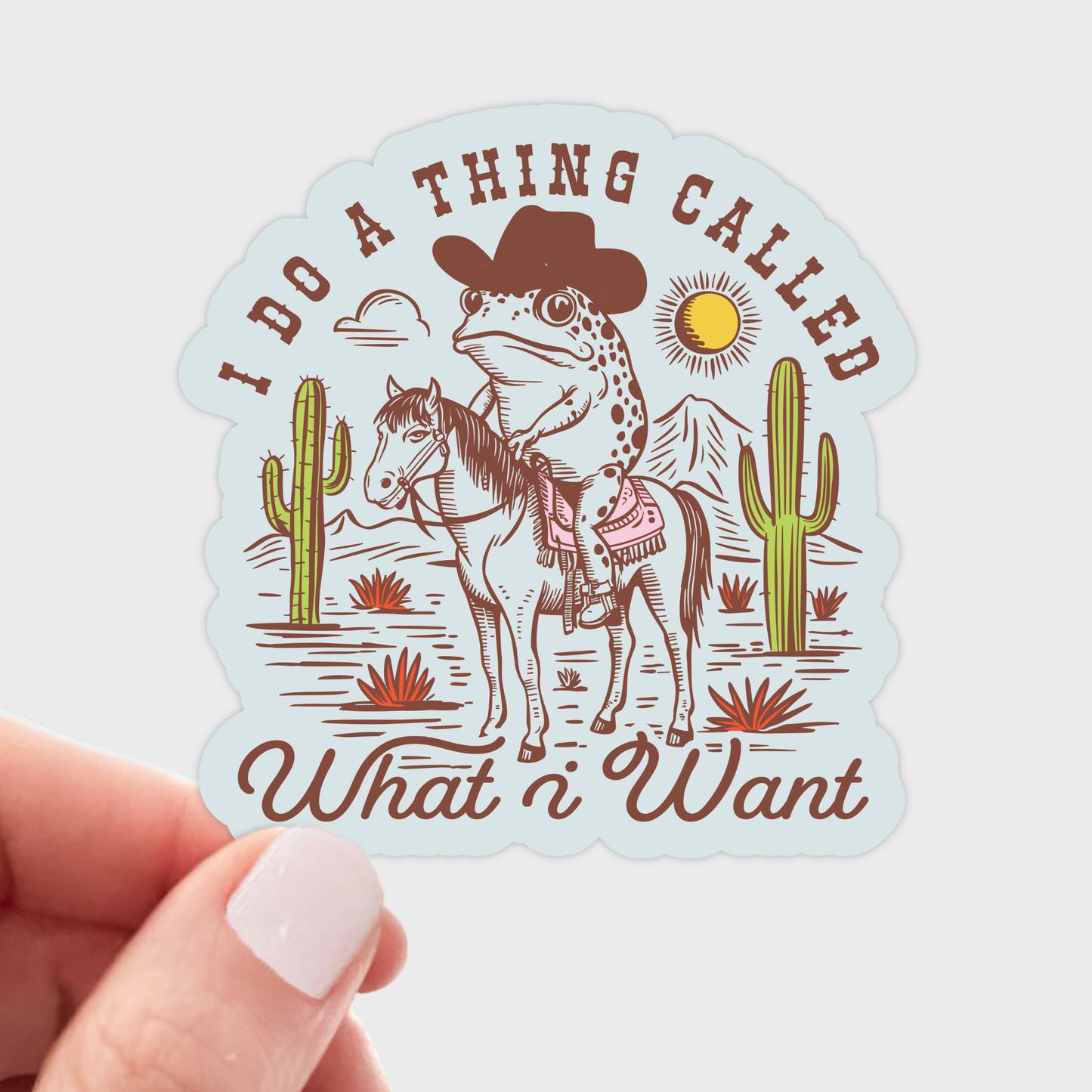 Yarnival - I Do a Thing Called What I Want Sticker - toad, frog, west