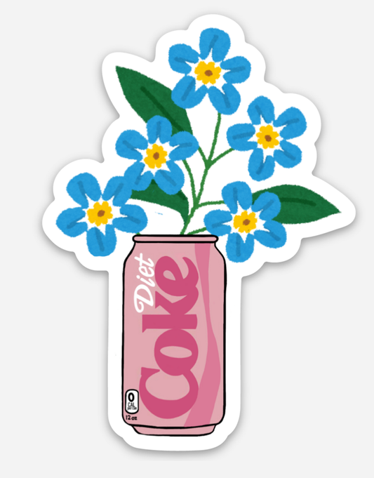 inviting affairs paperie - Diet Coke Flower Can Sticker