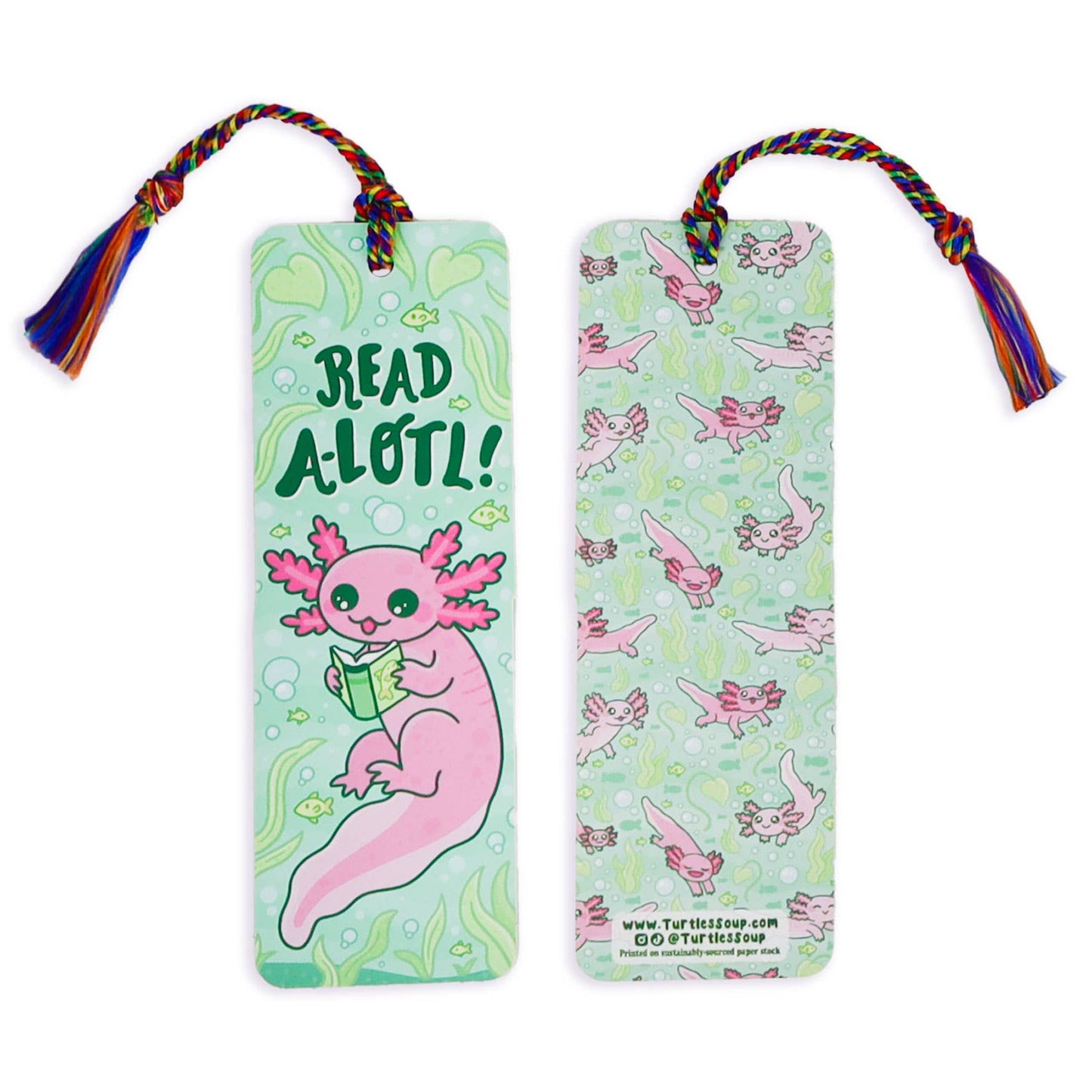 Turtle's Soup - Read A-Lotl Axolotl Reader Gift Bookmark with Tassel