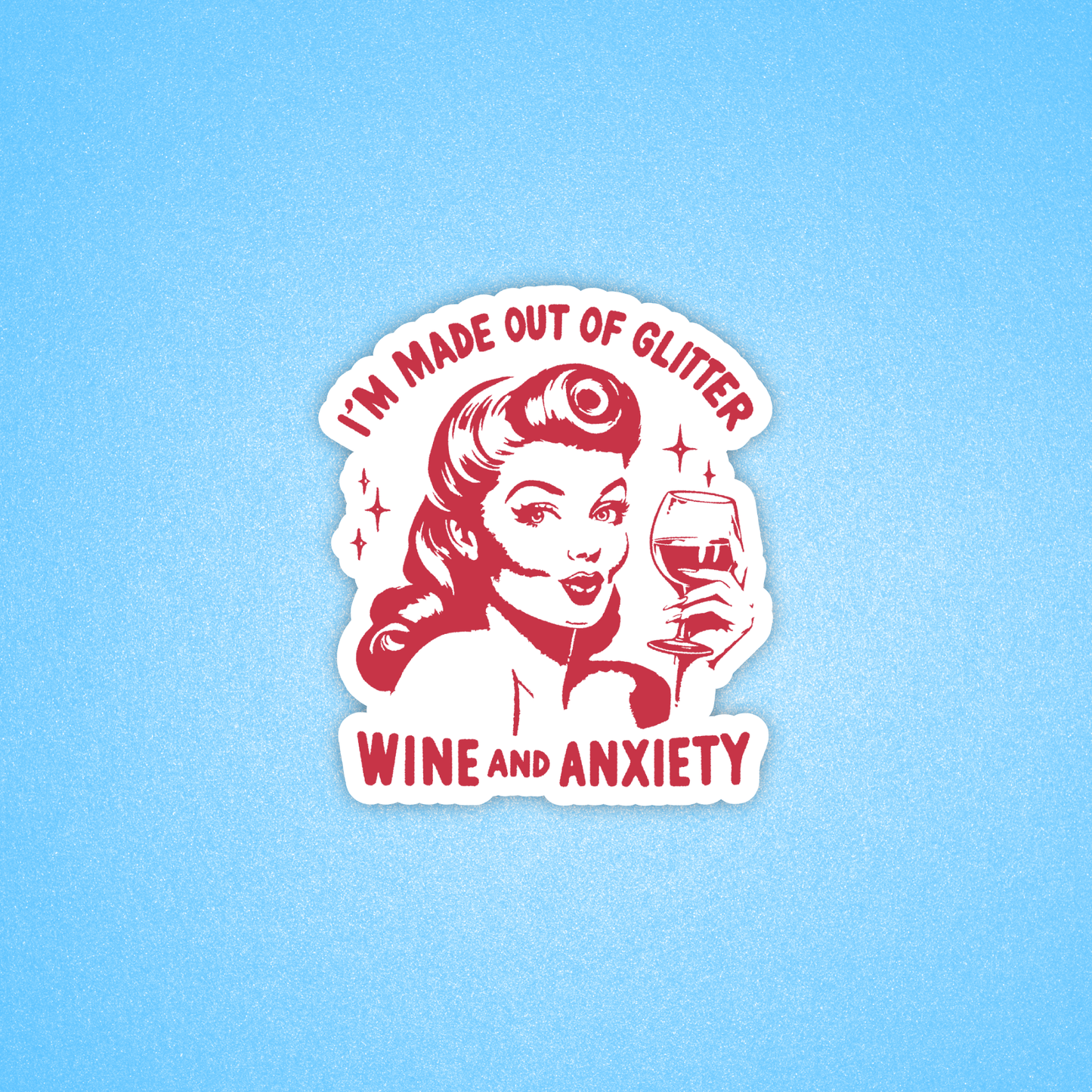 Radical Buttons - Anxiety sticker, Funny vintage sticker, Retro sticker