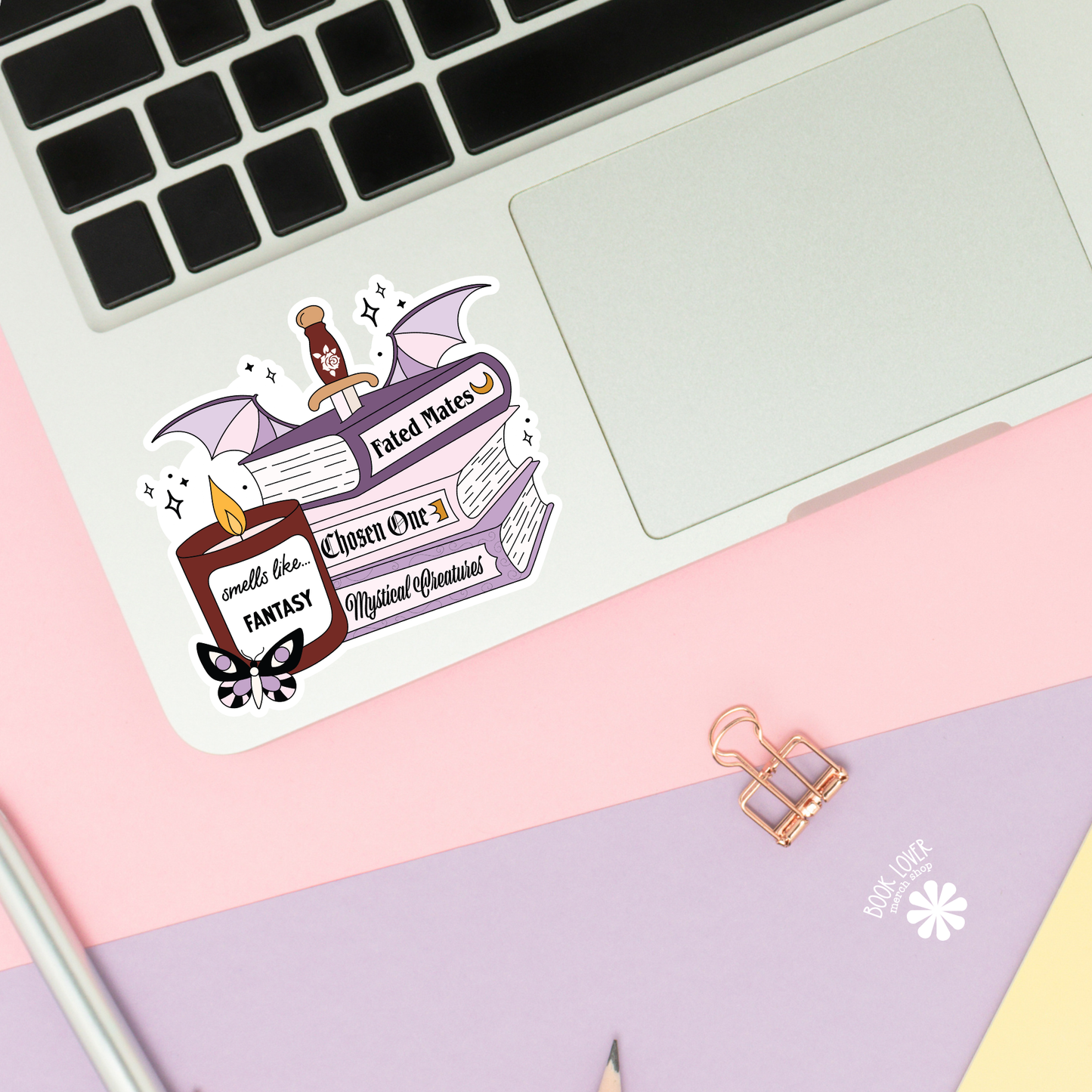 Book Lover Merch Shop - Smells Like Fantasy Stickers / Bookish Stickers / Book Lover: 3''