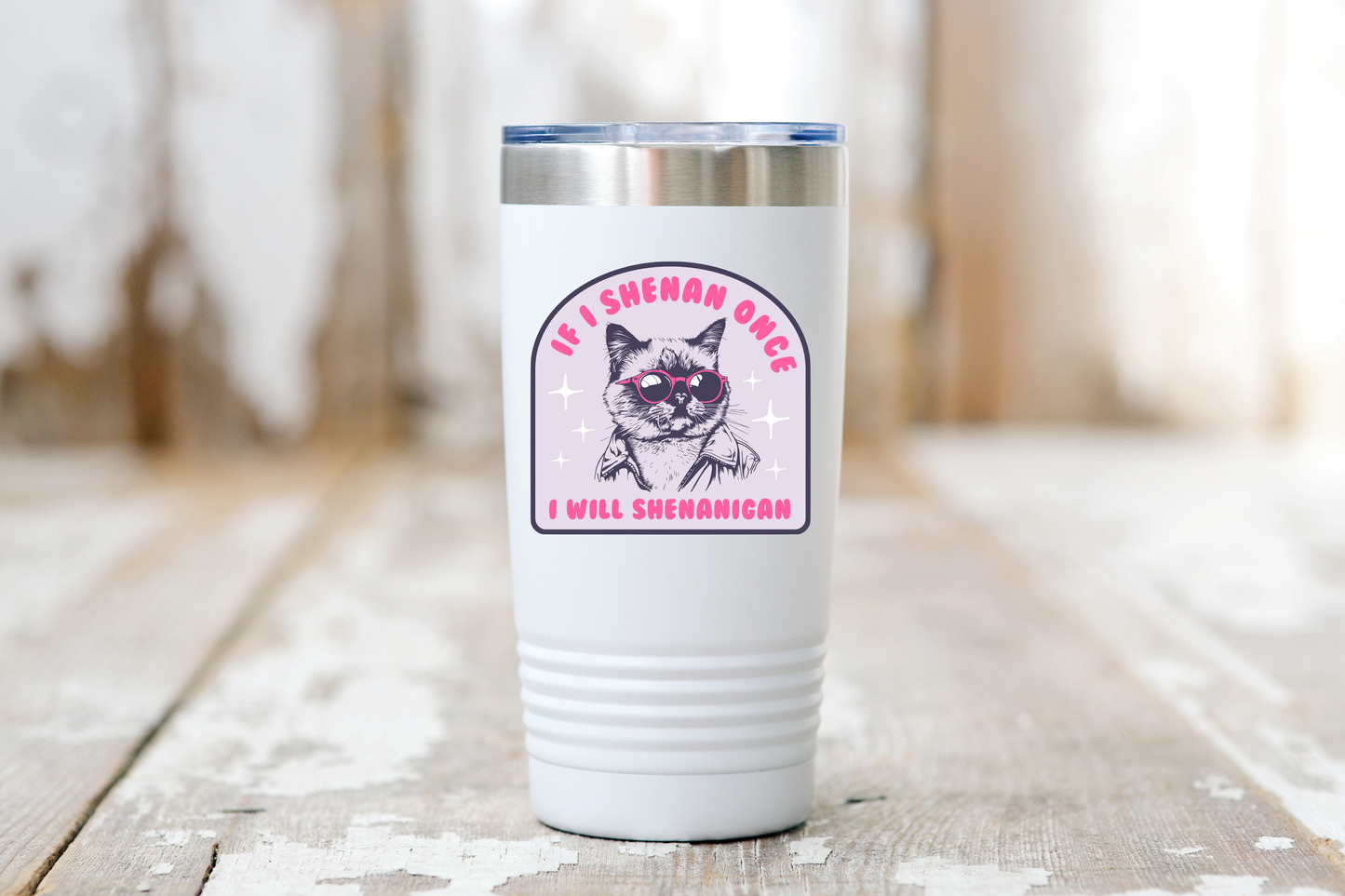 Yarnival - If I Shenan Once I Will Shenanigan Sticker - cat, pet, funny