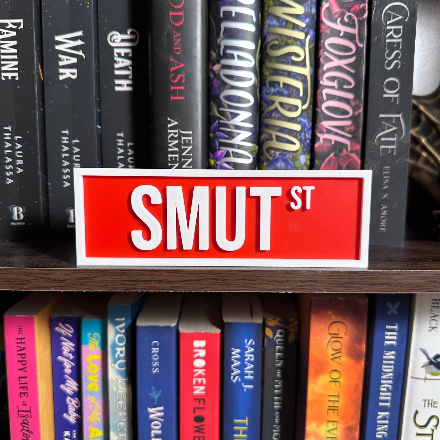 The Crafted Nook - Smut Street Sign | Bookshelf Decor: Pink Pastel