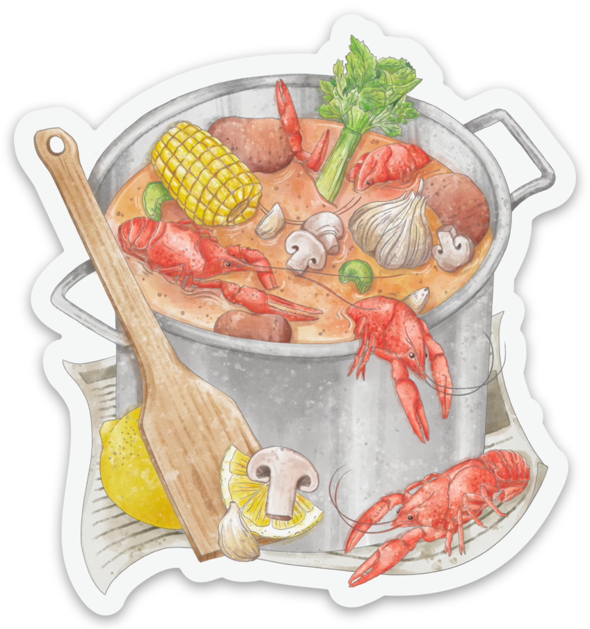 Nola Tawk - Crawfish Boil Die Cut Sticker