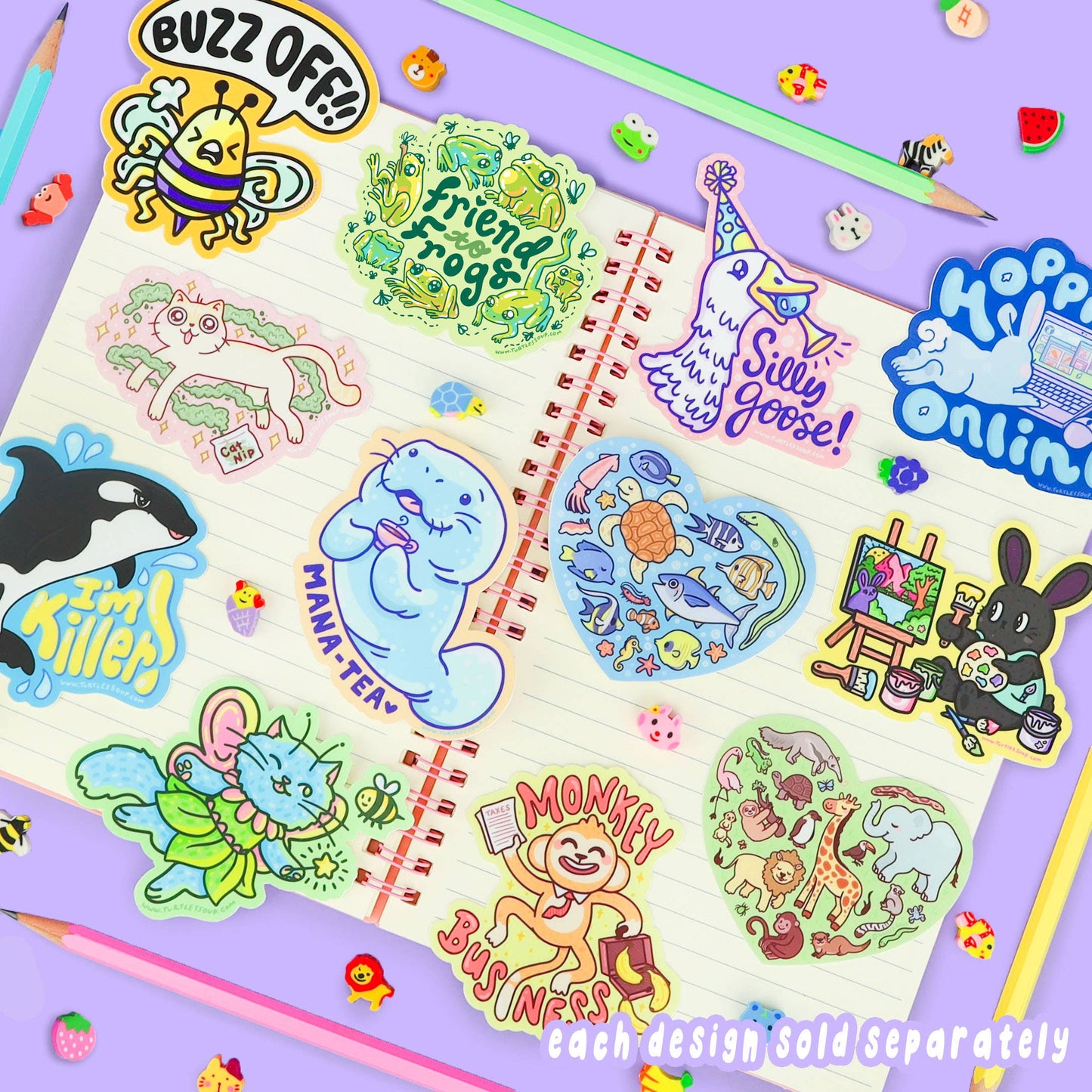 Turtle's Soup - Friend to Frogs Amphibian and Toads Art Vinyl Sticker