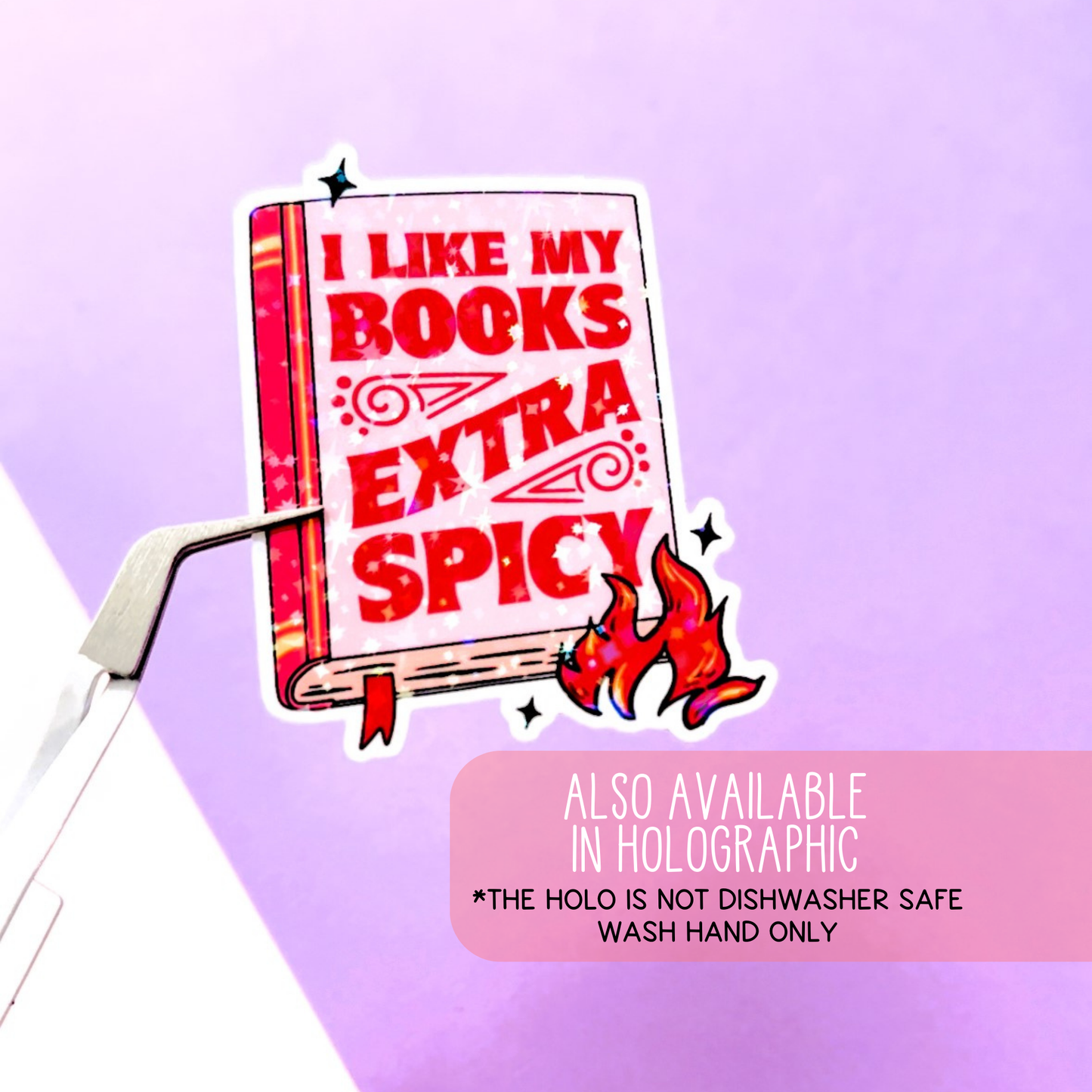 Book Lover Merch Shop - I Like My Books Extra Spicy Stickers / Bookish Merch Lover: Matte Stickers 2''