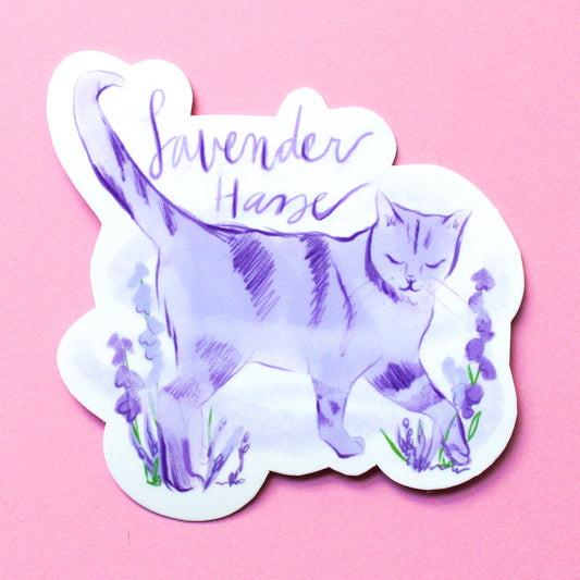 Amy Hartelust Art and Illustration - Lavender Haze Cat Vinyl Sticker