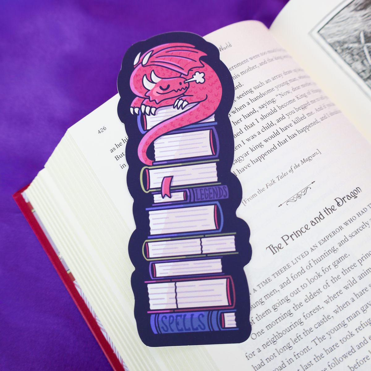 Turtle's Soup - Sleeping Dragon on a Stack of Books Fantasy Bookmark