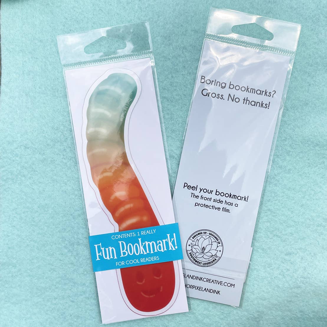 Pixel & Ink Creative - Gummy Worm Bookmark – A Sweet Treat for Your Shelves