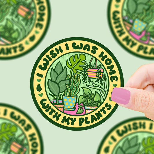 Turtle's Soup - Wish I Was Home Plants Vinyl Sticker