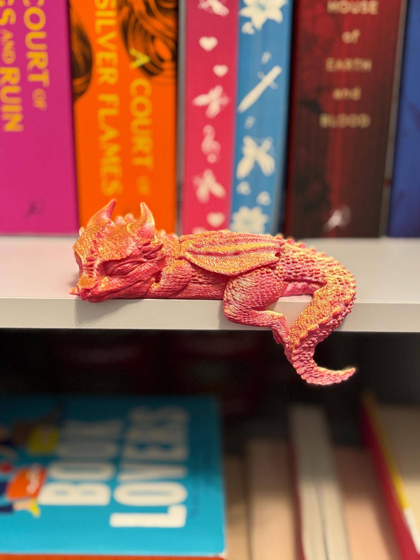 Stella Cake Creations - 3D Printed: Sleeping Bookshelf Dragon: Multi-Colored
