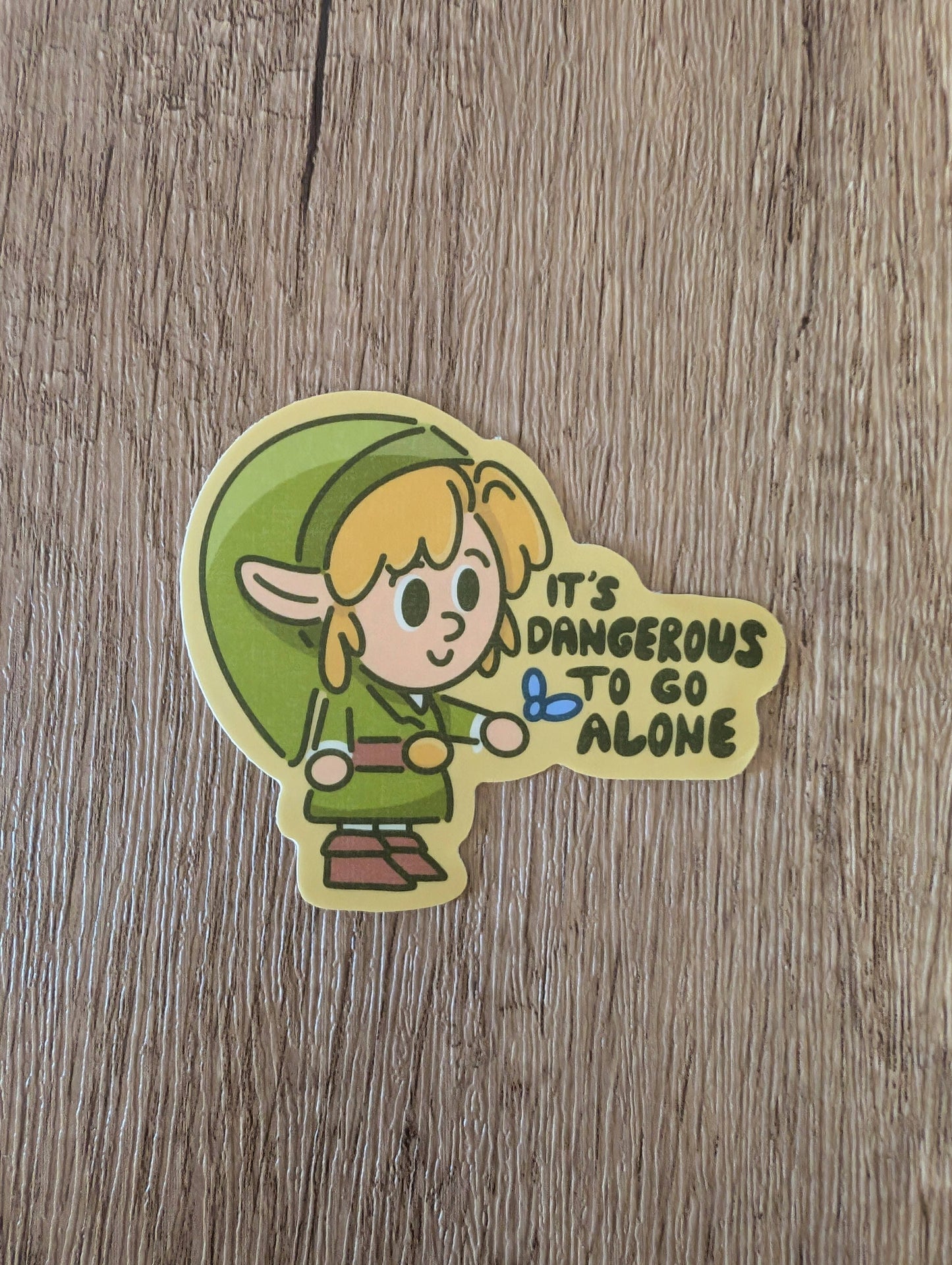 Sadsquatch - Dangerous Alone - Cute Zelda Nintendo Game Vinyl Sticker