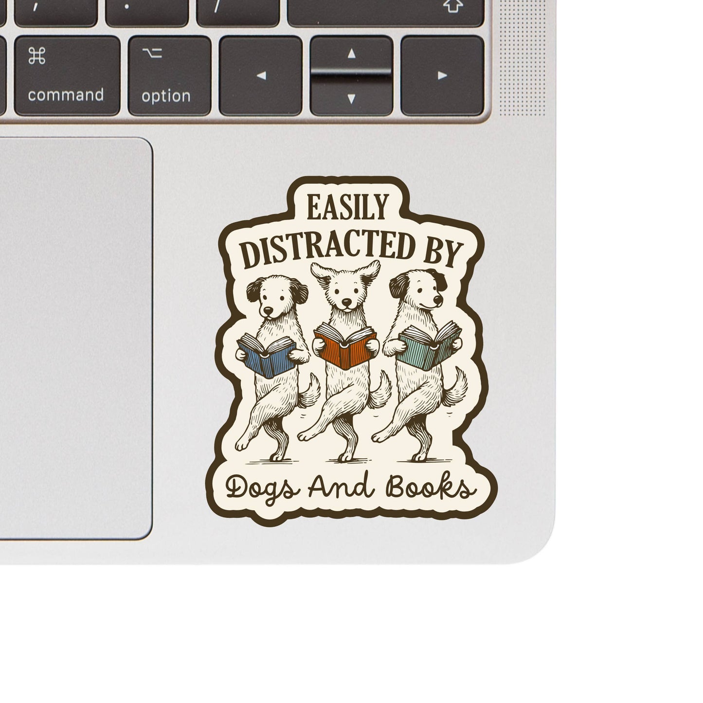 Juju and Moxie - Funny Cute Dog Puppy Book Reading High Quality Vinyl Sticker