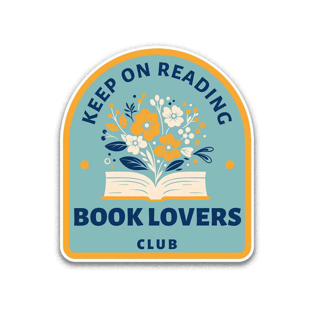 Stick With Finn - Keep On Reading Book Lover's Club Sticker: 2.37 x 2.7 in