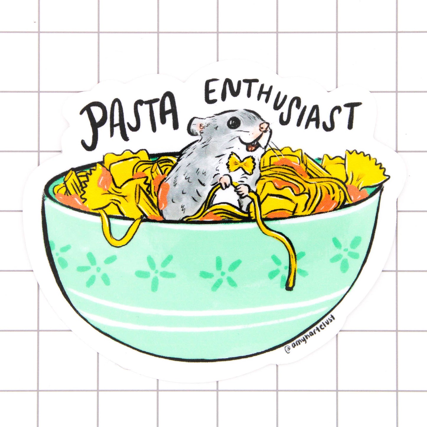 Amy Hartelust Art and Illustration - Pasta Enthusiast Vinyl Sticker
