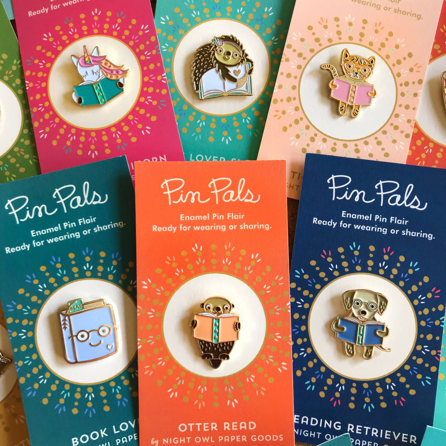 Night Owl Paper Goods - Reading Unicorn Enamel Pin