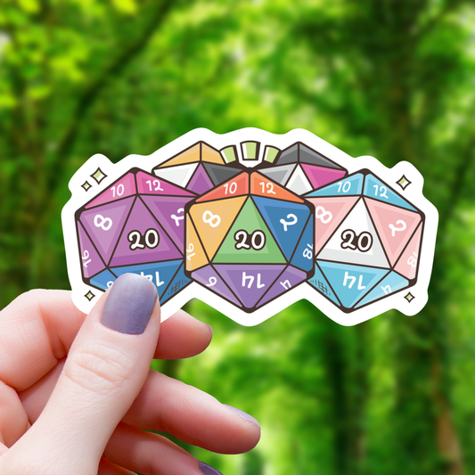 Mimic Gaming Co - Pride Polyhedral Dice Collection Sticker - 3"