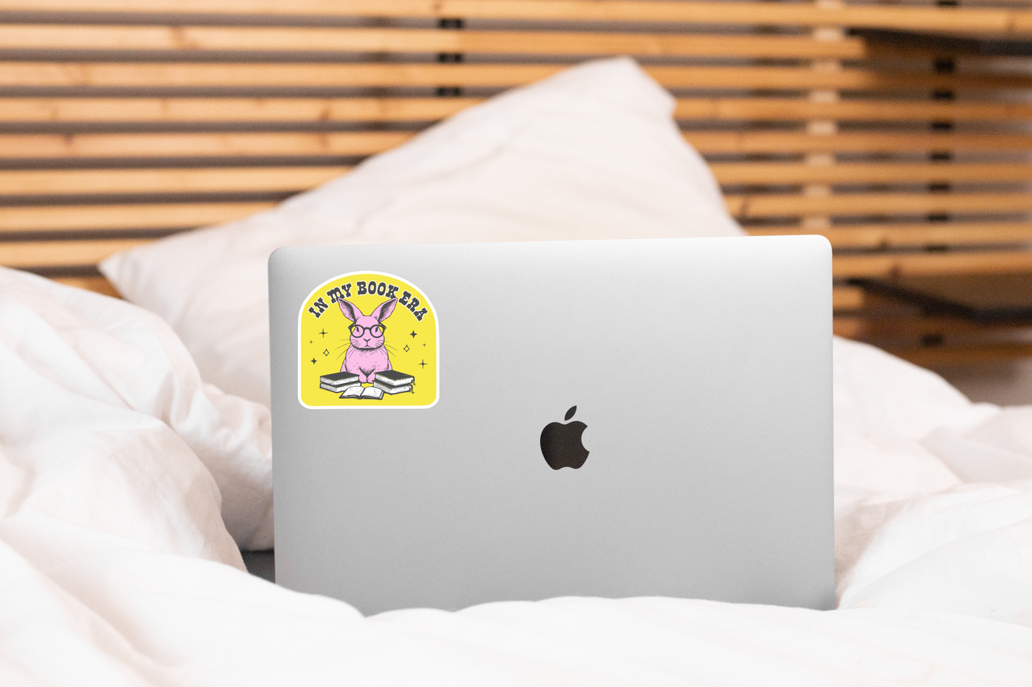 Yarnival - In My Book Era Sticker - reading, books, bunny, rabbit, shop