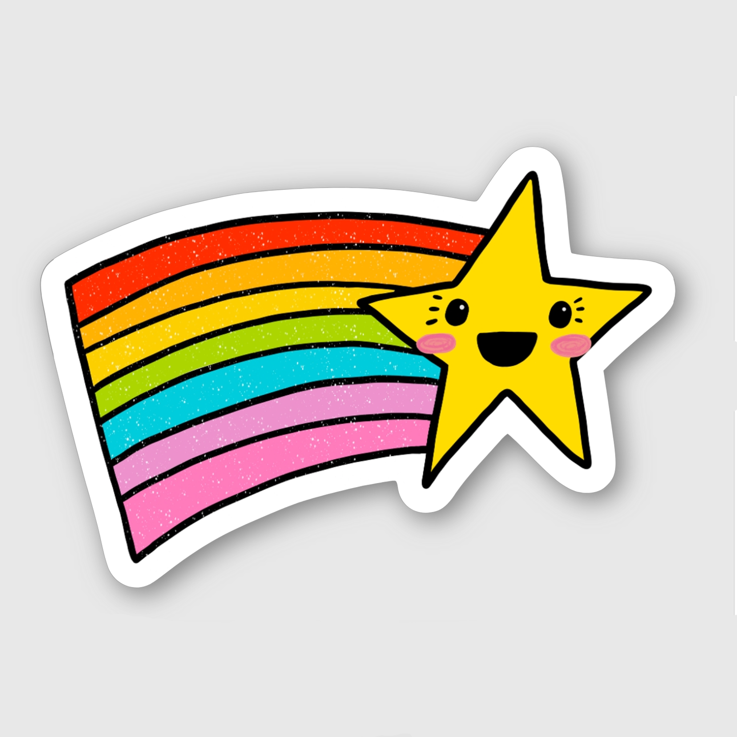 Jenipher Lyn / Nightly Doodles - RAINBOW Star - Kawaii inspired Sticker