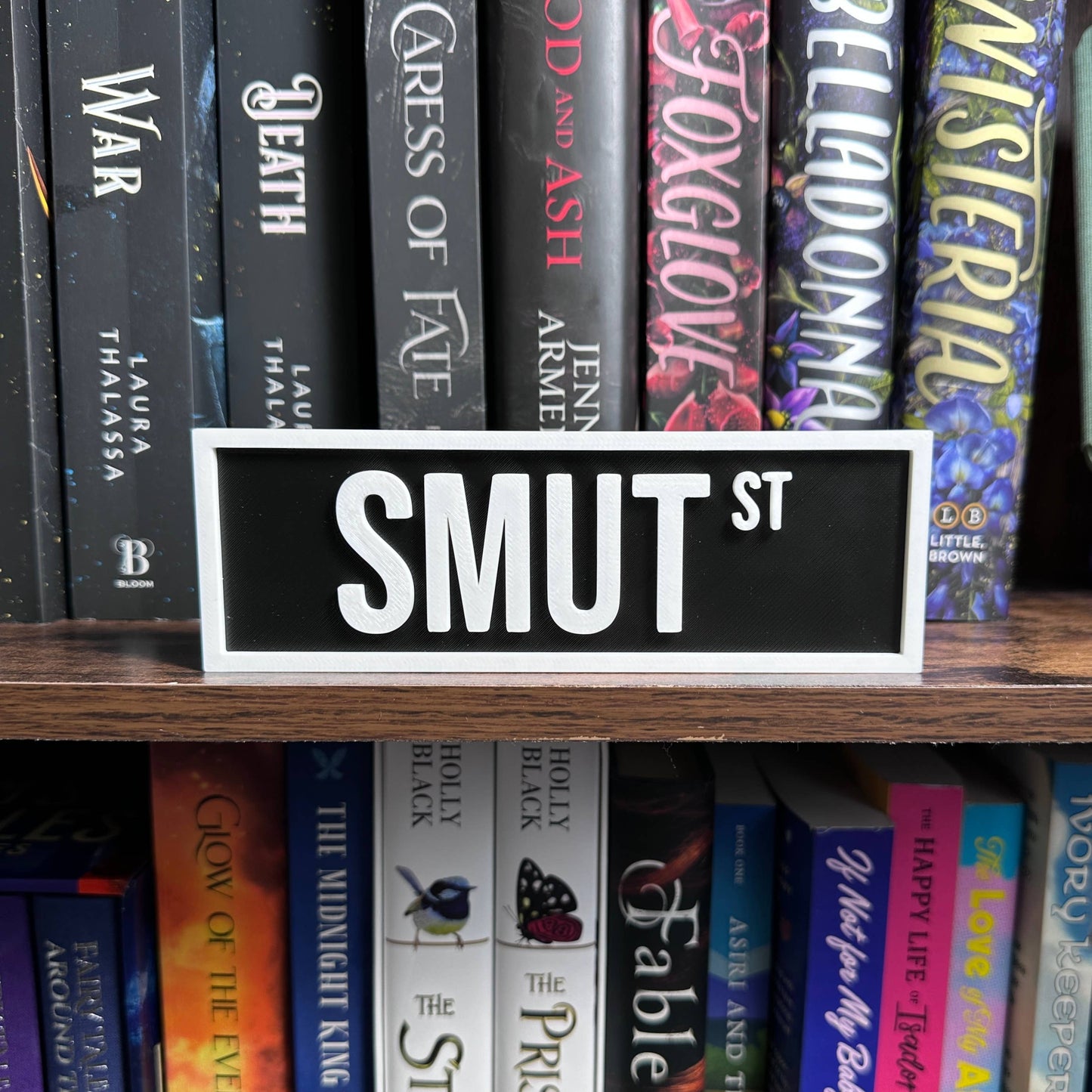 The Crafted Nook - Smut Street Sign | Bookshelf Decor: Pink Pastel