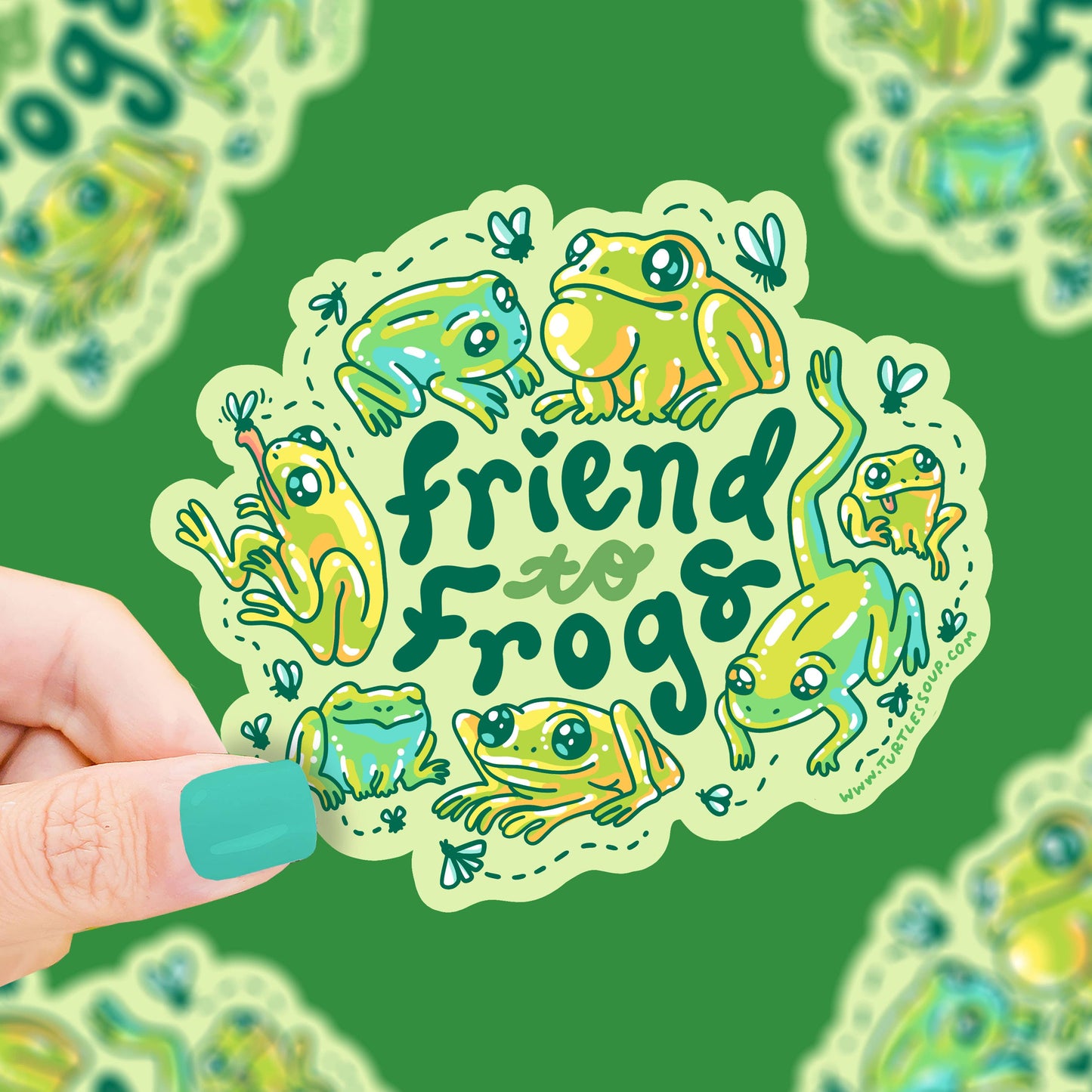 Turtle's Soup - Friend to Frogs Amphibian and Toads Art Vinyl Sticker