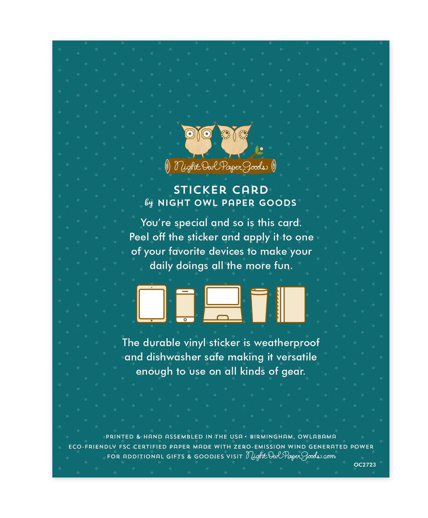 Night Owl Paper Goods - Book Birthday Sticker Card