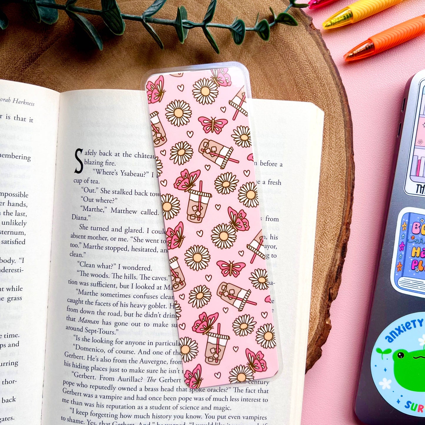 Cozy Reads Shop - Spring Coffee Bookmark: Tassel