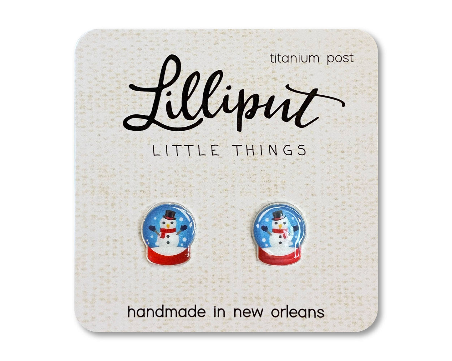 Lilliput Little Things - Snowman Snow Globe Earrings // Christmas // Stocking Stuffer