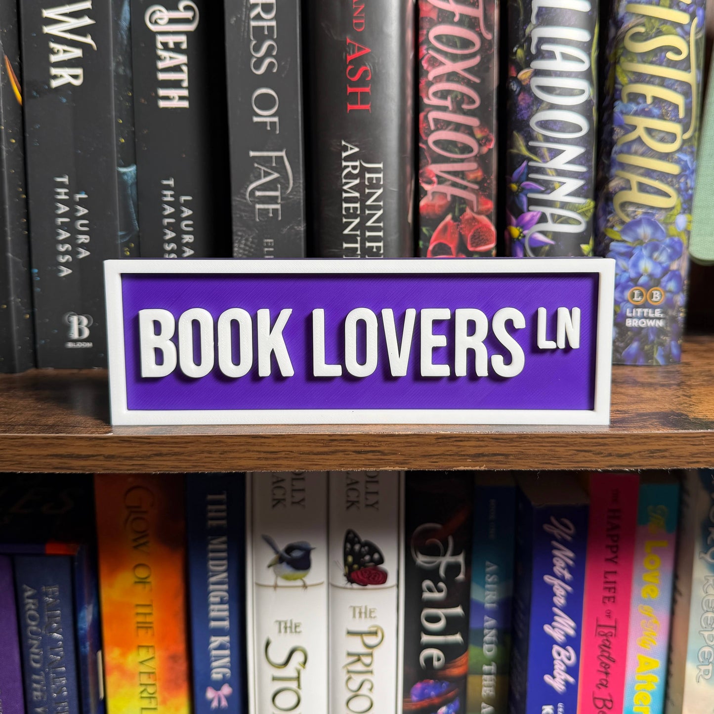 The Crafted Nook - Book Lovers Street Sign | Bookshelf Decor: Lilac Purple
