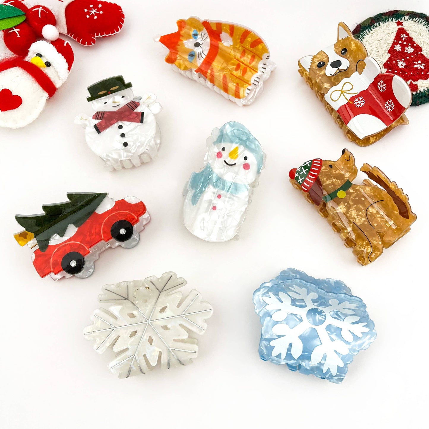 mildstyles - Christmas Festive Acrylic Printed Hair Claw: F