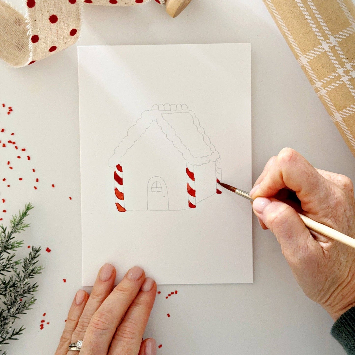 emily lex studio - Gingerbread paintable notecards