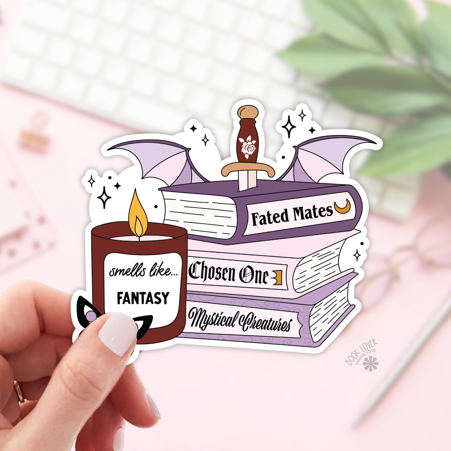 Book Lover Merch Shop - Smells Like Fantasy Stickers / Bookish Stickers / Book Lover: 3''