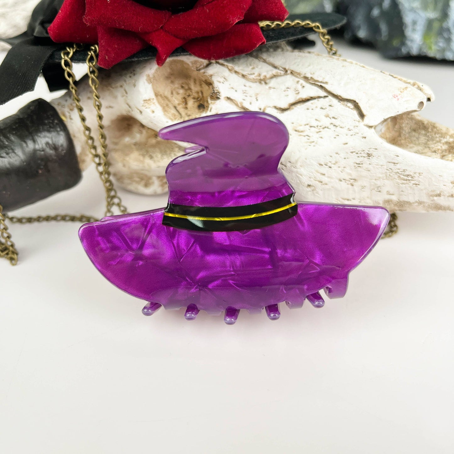 mildstyles - Magician witch hat hair clip: Purple