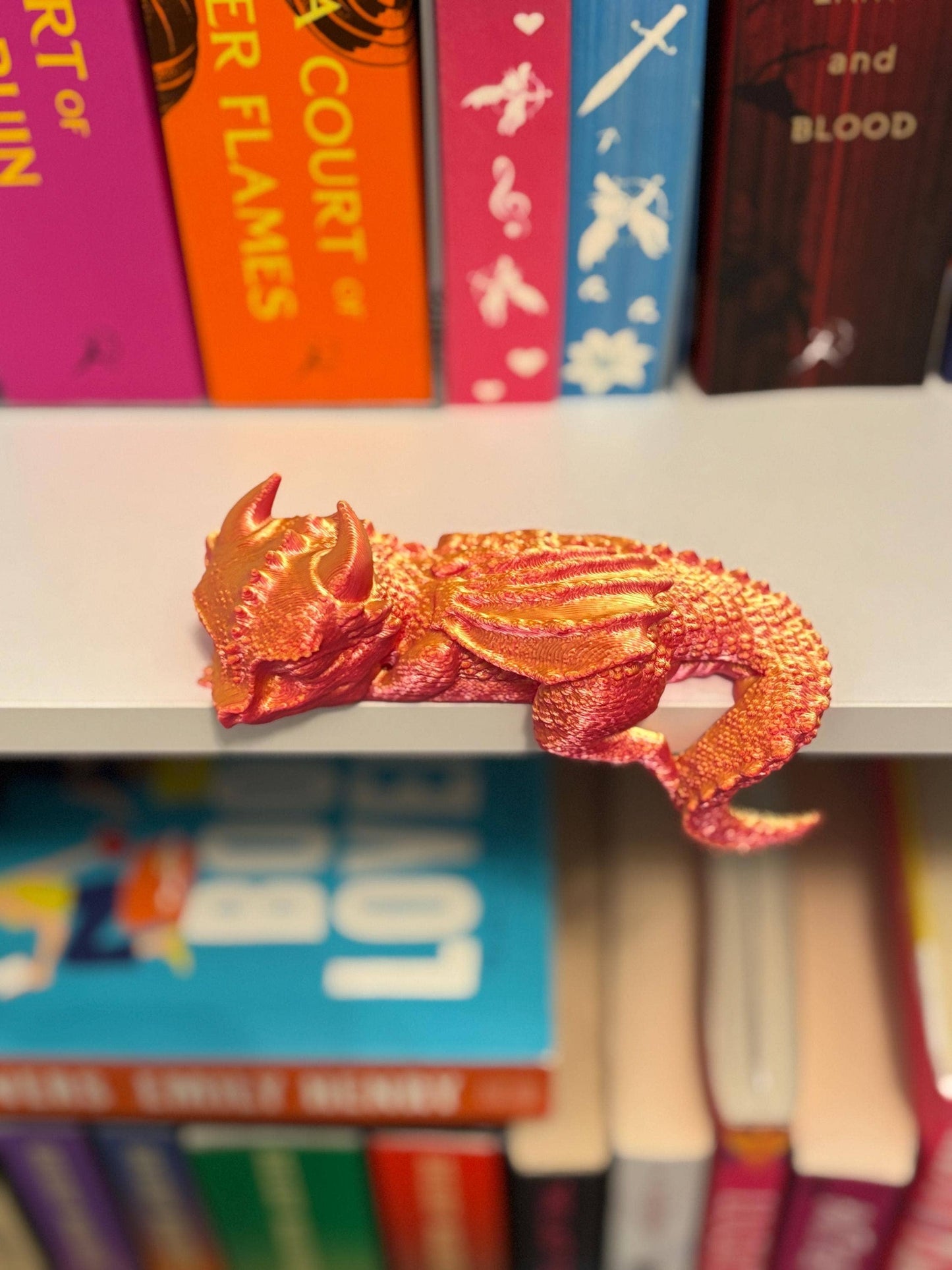 Stella Cake Creations - 3D Printed: Sleeping Bookshelf Dragon: Multi-Colored
